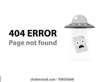 404 error UFO kidnapping page - isolated vector illustration