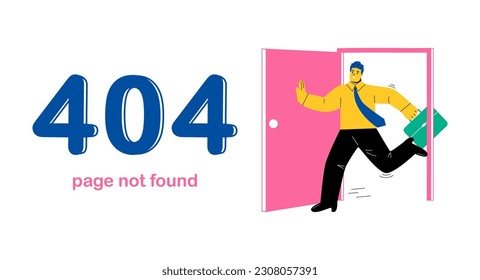 404 error, unavailable webpage. Page not found, technical web site problem. Flat vector illustration isolated on white background
