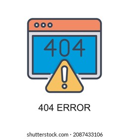 404 Error vector Filled outline Icon Design illustration. Web And Mobile Application Symbol on White background EPS 10 File