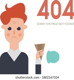 404 error vector flat color icon 