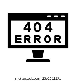 404 Error Vector Glyph Icon For Personal And Commercial Use.
