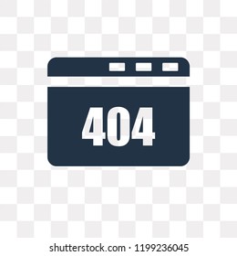 404 error vector icon isolated on transparent background, 404 error transparency concept can be used web and mobile