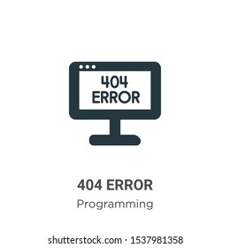 404 error vector icon on white background. Flat vector 404 error icon symbol sign from modern programming collection for mobile concept and web apps design.