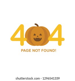 404 error vector illustration, web page template, pumpkin vector icon