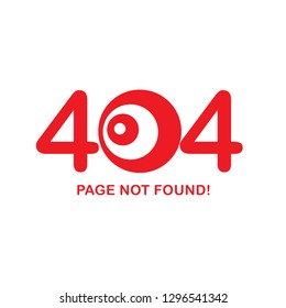 404 error vector illustration, web page template, eye vector icon