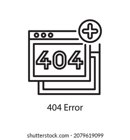 404 Error vector outline Icon Design illustration. Web And Mobile Application Symbol on White background EPS 10 File