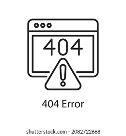 404 Error vector outline Icon Design illustration. Web And Mobile Application Symbol on White background EPS 10 File
