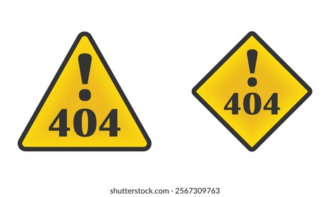 404 error warning sign icons in modern gradient style.
