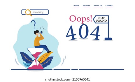 404 Error Web Page Colorful Illustration
