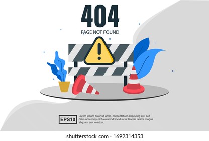 404 error web template landing page with cones. good for presentation.