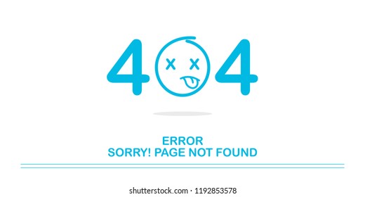404 error website not found graphic design. Vector illustration