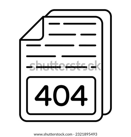 404, file, format, filetype, extension, icon, vector, linear, document, doc, 