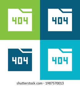 404 Juego de iconos mínimo de cuatro colores