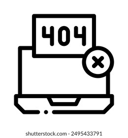 404 icon with style outline