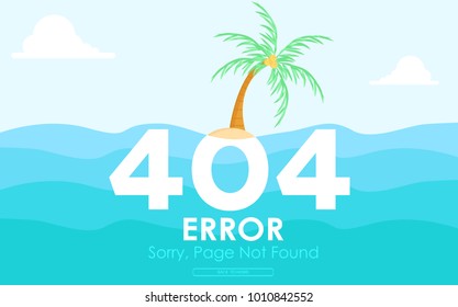 404 island error page not found flat vector