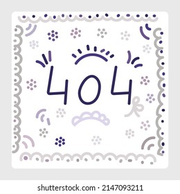 404 not found doodle vector illustration 