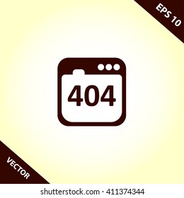 404 not found error flat icon. vector illustration

