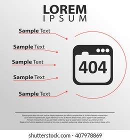 404 not found error icon. infographics template