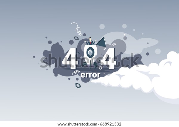 404 Not Found Error Message\
Internet Connection Problem Concept Banner Flat Vector\
Illustration