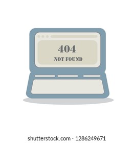 404 Not Found HTTP Response Status Code. Number 404 and Not Found Text on Laptop Screen. 