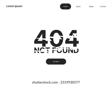 404 not found in landing page view. perfect for UI UX design, landing page, web page. graphic resources. element of the user interface, user experience.