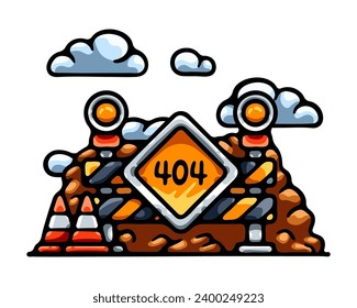 404 No Encontrados En Construcción Ilustración