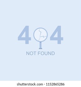 404 not found vector flat concept illustration with a broken magnifying glass.