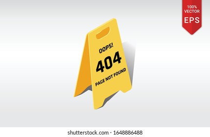 404 Oops Page Not Found Isometric Vector 3d Illustration Website Under Construction