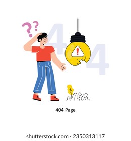 404 Page Flat Style Design Vector illustration. Stock illustration
