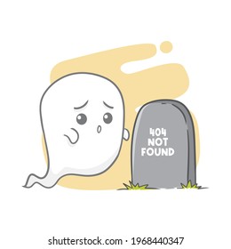 404 page layout with ghost character