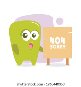 404 page layout with monster character