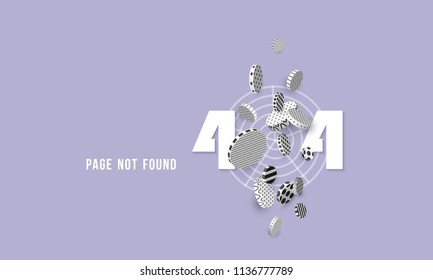 404 page not found Concept of computer error Template web pages Error retrieving the website 3D rendering Vector illustration