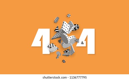 404 page not found Concept of computer error Template web pages Error retrieving the website 3D rendering Vector illustration