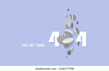 404 page not found Concept of computer error Template web pages Error retrieving the website 3D rendering Vector illustration