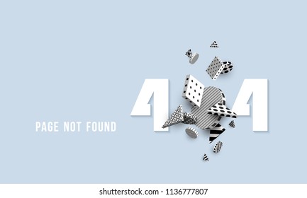 404 page not found Concept of computer error Template web pages Error retrieving the website 3D rendering Vector illustration
