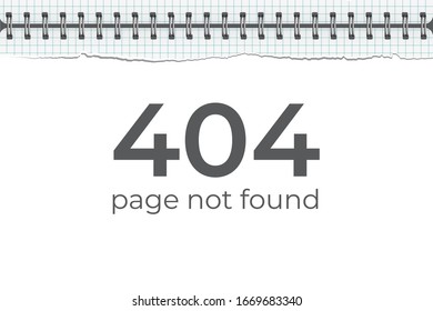 404 page not found concept with torn paper. Vector design element