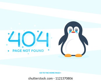 404 page not found with crying pinguin, vector web design