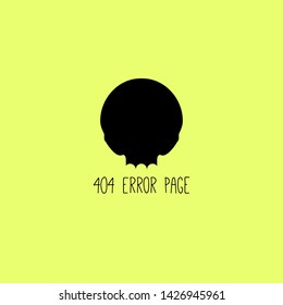 404 Page not Found Design Template. Alien Skull Black Silhouette. 404 Error Page Concept. Link to Non-Existing Domain. Vector Illustration