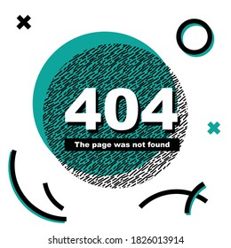 404 page not found design idea for web-site. Abstract style.