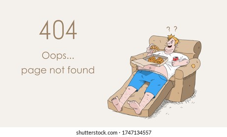 404 Page Not Found Error, a hand drawn vector doodle illustration of internet connection problem concept.