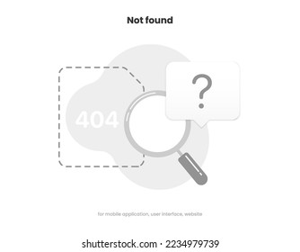 404 page not found error banner. System error, broken page. Disconnected.