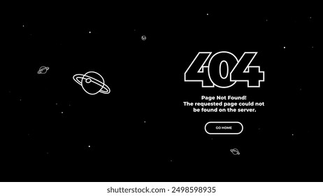 404 Page not found error. Vector layout template