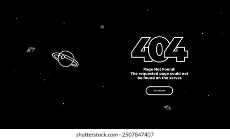 Error 404 Página no encontrada. Plantilla de diseño de Vector