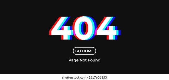 404 Page not found error. Vector layout template