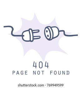 404 Page Not Found Error Drawing Icon. Internet Connection Page Template. Doodle Vector Illustration