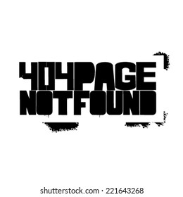 404 page not found graffiti stencil grunge style illustration