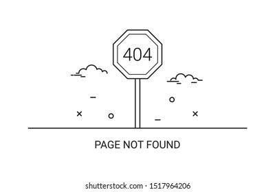 404 page not found. Line art. Error 404. Vector