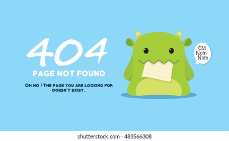 404 page not found with monster eat the page illustration vector