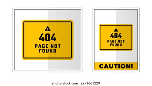 Ilustración del vector de símbolo de etiqueta de signo 404 página no encontrada