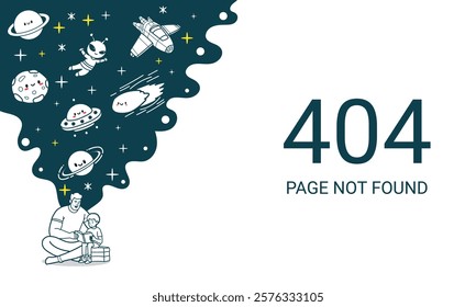 404 page not found space themed